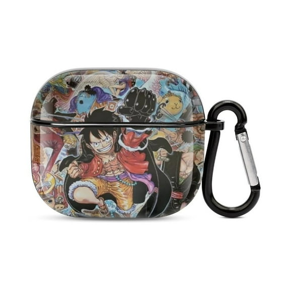 One_Piece Custom Bluetooth Earbuds Case Cover for Airpods 3 Generation, Cute PC Hard Shell Protective Cover for Apple Airpod Case black