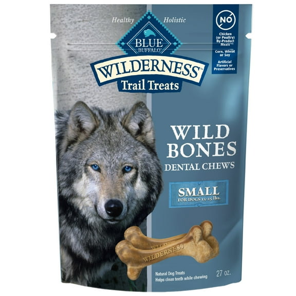 Blue Buffalo Wilderness Wild Bones Dental Chews Dog Treats, Small, 27-oz Bag