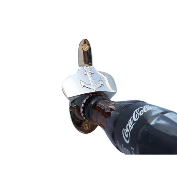 Hampton Nautical MC-2101CH Chrome Wall Mounted Anchor Bottle Opener 3" Nautical Home Decoration
