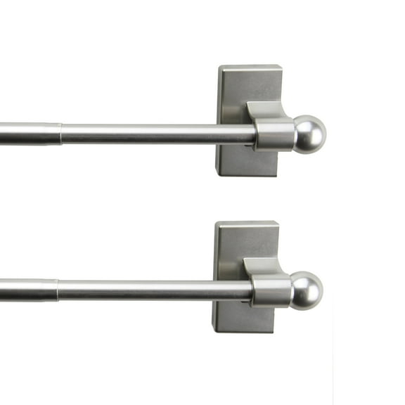 Magnetic Rod 7/16 inch 17-30 inch long ( Set of 2 ) - Satin Nickel