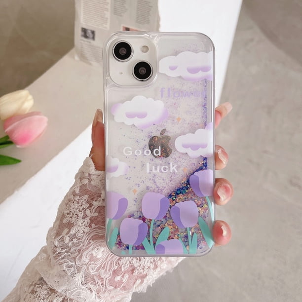 Funda Luminosa De Arena Movediza Para Huawei Nova 10 9 8 Pro SE Glitter Bling Para Teléfono Shinning Pintura Al Óleo Flores De Tulipán Cubierta Suave De Dibujos Animados Oso De Conejo Gao Jiahui unisex