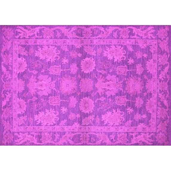 Ahgly Company Indoor Rectangle Oriental Pink Industrial Area Rugs, 2' x 4'