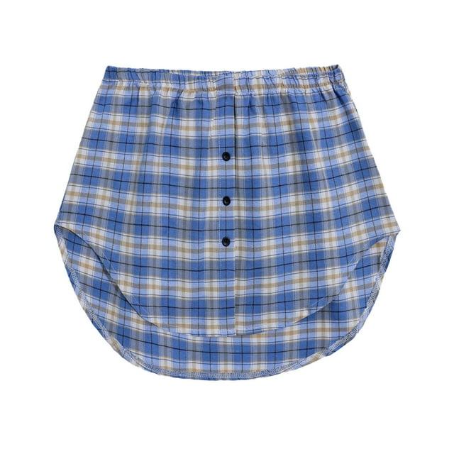 Prolriy Rallonge de Chemise pour Femmes, Jupon de Jupe Inférieure pour Femmes, Extension de Chemise avec Boutons, Extension de Chemise Superposition Mode Haut Bas pour Femmes Jupes pour Femmes Bleu TTTTG