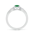 thumbnail image 2 of Angara Natural 0.45 Ct. Emerald with Diamond Halo Ring in 14K White Gold for Women (Ring Size: 12), 2 of 8