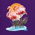 thumbnail image 2 of Wild Bobby, Flamingo Love Print, Animal Lover, Front and Back Unisex Graphic Hoodie Sweatshirt, Purple, Small, 2 of 4