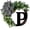 P, variant on Clearance!Unique Last Name Year Round Front Door Wreath with Bow, 12" Fashion Welcome Sign Garland Creative 26 A-Z Letter Farmhouse Spring All Seasons Hanger Decoration