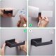 thumbnail image 3 of Portarrollos de papel higiénico autoadhesivo, Portarrollos de papel higiénico sin taladrar, acero inoxidable negro mate, 3 of 3