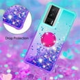 thumbnail image 4 of Clear Case for Xiaomi Poco F5 Pro 5G with Kickstand for Girls Women, Liquid Glitter Sparkle Bling Cute Case Gradient Quicksand Cover for Xiaomi Poco F5 Pro 5G JB Bluish Violet, 4 of 14