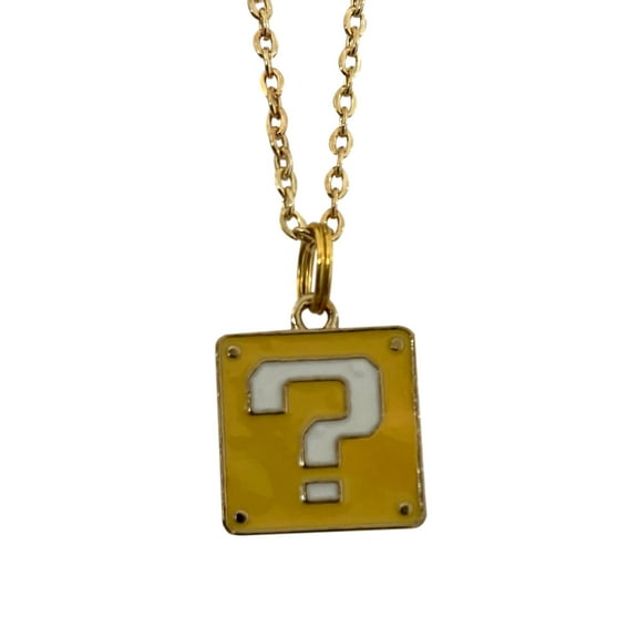 Super Mario Necklace Game Question Block Pendant