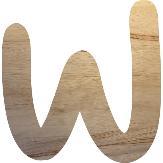 Wooden Kids Craft Letter, Unfinished 20'' Alphabet Letter W, Paintable DIY