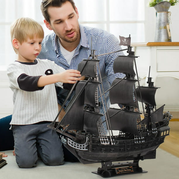CubicFun 3D Puzzles for Adults 26.6" Pirate Ship Crafts Queen 340 Pieces -