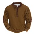 thumbnail image 4 of Men's Retro Halloween Quarter Button Collar Sweatshirt Haunted House Acting Essential Partially Buttoned Pullover Vintage Horror Print Last-Minute Halloween Party, 4 of 4