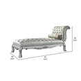 thumbnail image 5 of Benjara Ally 82" Chaise- Rolled Back- Tufted White Faux Leather with Pillow, 5 of 5