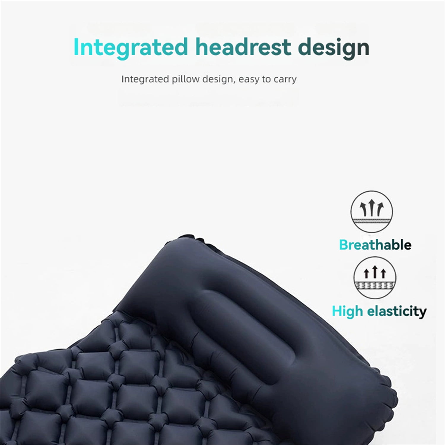 Zootealy Outdoor camping inflatable mat, foot stepping automatic inflatable mat, shaped TPU with eadrest, camping tent, sleeping mat, lightweight travel air mat, hiking camping (gray)