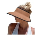 thumbnail image 3 of WEIYLL Chapeau de Soleil pour Femmes Visière Été Queue de Cheval Pliable Paille Plage Upf 50+ Patchwork Couvre-Chef, 3 of 7
