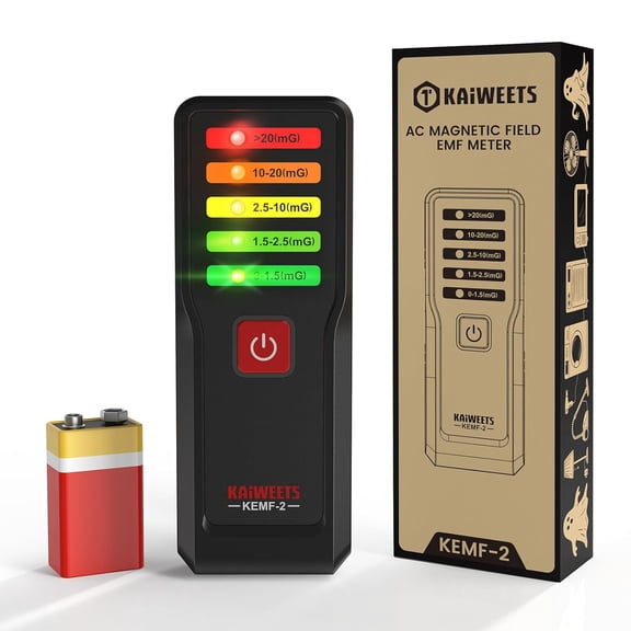 Magnetic Field EMF Meter, Ghost Hunting Detector, Handheld Electromagnetic Paranormal Investigation Equipment with 5 Ll LED Lights, EMF Reader for , Office, Outdoor Inspection