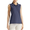 thumbnail image 2 of YHAJDS Tank Tops for Women Solid Color Collar Golf Tennis Sleeveless Breathable Blouse, 2 of 5