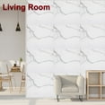 thumbnail image 5 of 10Pcs Peel and Stick Marble Tiles, Waterproof Wall Panel Backsplash, 11.81"x11.81" Peel and Stick Shower Tiles for Bathroom, White with Grey Veins, 5 of 7