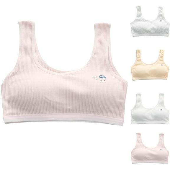 Bovxnpu Summer Girls Underwear, Cotton Training Bras for Girls, Girls Primary And Secondary School Solid Color Comfortable Camisole Bra 15 Years