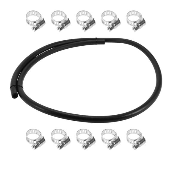 Unique Bargains 3/8" Fuel Line Kit 5.01ft Vacuum Hose Automotive Fuel Hose with 10 Clamps 1 Set