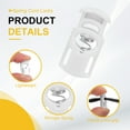 thumbnail image 3 of Uxcell Spring Cord Locks Plastic Single Hole Toggle Stopper for Drawstrings and DIY Projects White, 3 of 6