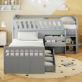 thumbnail image 2 of Space-Saving Twin Loft Bed with 7 Drawers & Platform Bed - Gray, Pine Wood, 78.9" - Perfect for Small Rooms. Maximizes Space & Storage., 2 of 22
