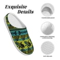 thumbnail image 5 of Balery Teal Vintage Corn Pattern Pattern Women's Fuzzy Memory Foam Slippers Fluffy Winter House Shoes Indoor and Outdoor-39/40, 5 of 7