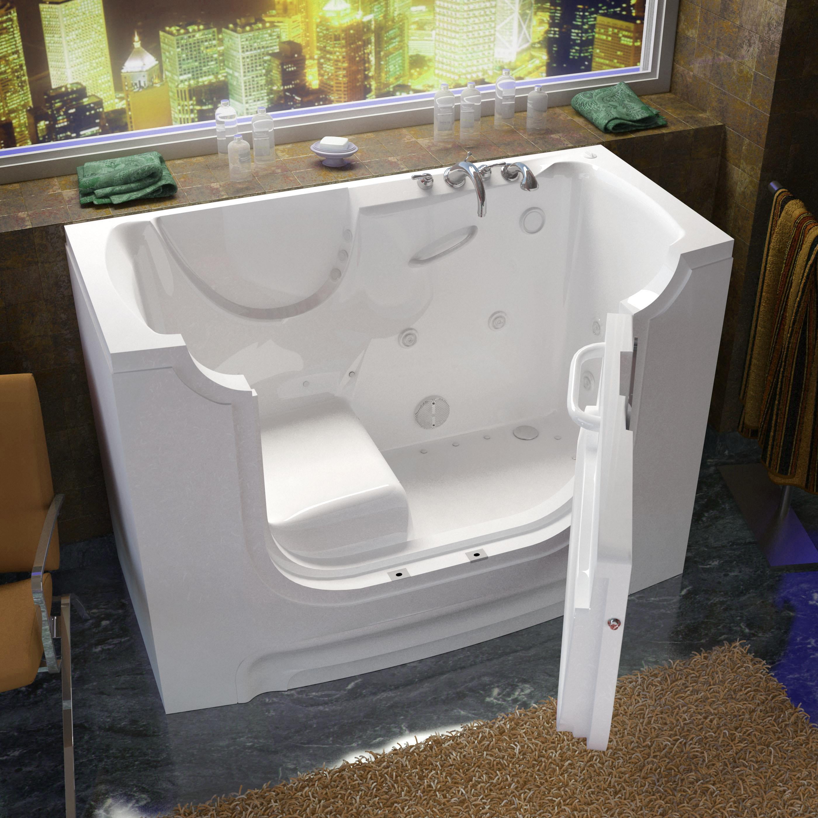 Venzi 30x60 Right Drain White Whirlpool & Air Jetted Wheelchair