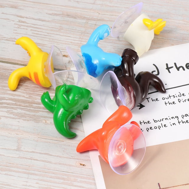 OUNONA 6Ud Animal Hook De Plástico Con Ventosa Color Surtido Para Y Orden En El Hogar
