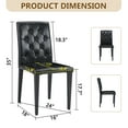 thumbnail image 4 of TesNus Black PU Leather Dining Chairs Set of 4, Button Tufted Backrest, Black Metal Legs, Upholstered Kitchen Dining Room Chairs, 4 of 10