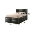 thumbnail image 3 of Gray Oak Finish Wooden Bed With Storage - 8 Drawers, Bookcase Headboard, No Box Spring Style ,, 3 of 3