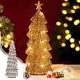 thumbnail image 4 of Uxgjfwu Metal Christmas Tree 19.7 Inch Flameless LED Lighted Tabletop Decor with Stand, Battery Operated Silver Holiday Tree for Tabletop Holiday Party Decor, 4 of 8