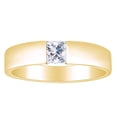 thumbnail image 2 of AFFY Father's Day Gift 0.51 Carat(Cttw) Princess Shape White Natural Diamond Men's Solitaire Wedding Band Ring In 14k Solid Yellow Gold Ring Size-10, 2 of 2