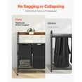 thumbnail image 5 of KFFKFF 2-Tier Laundry Sorter with Metal Frame and Wooden Top, Rolling Organizer with 3 Compartments, Ladder Shelves, and Durable 600D Oxford Fabric Bags for Dirty Clothes, 5 of 9