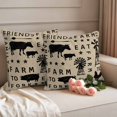 thumbnail image 2 of Retro Farm Pillow Covers 2 Pack Animal Cow Pig Chicken Country Brown Black Mottled Pillowcase Waterproof Outdoor Throw Pillow Cover for Patio Garden Square Cushion 18”x18”, 2 of 9