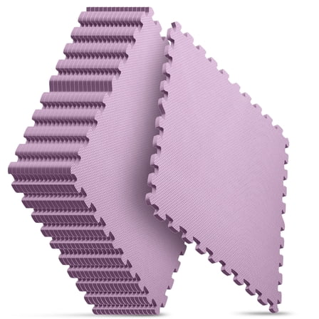 Home Gym Mat, Puzzle Exercise Mat, EVA Interlocking Foam Floor Tiles for Home Workout Equipment and Kids' Play Areas - Pink, 24 in x 24 in x ½ in - 16 Tiles