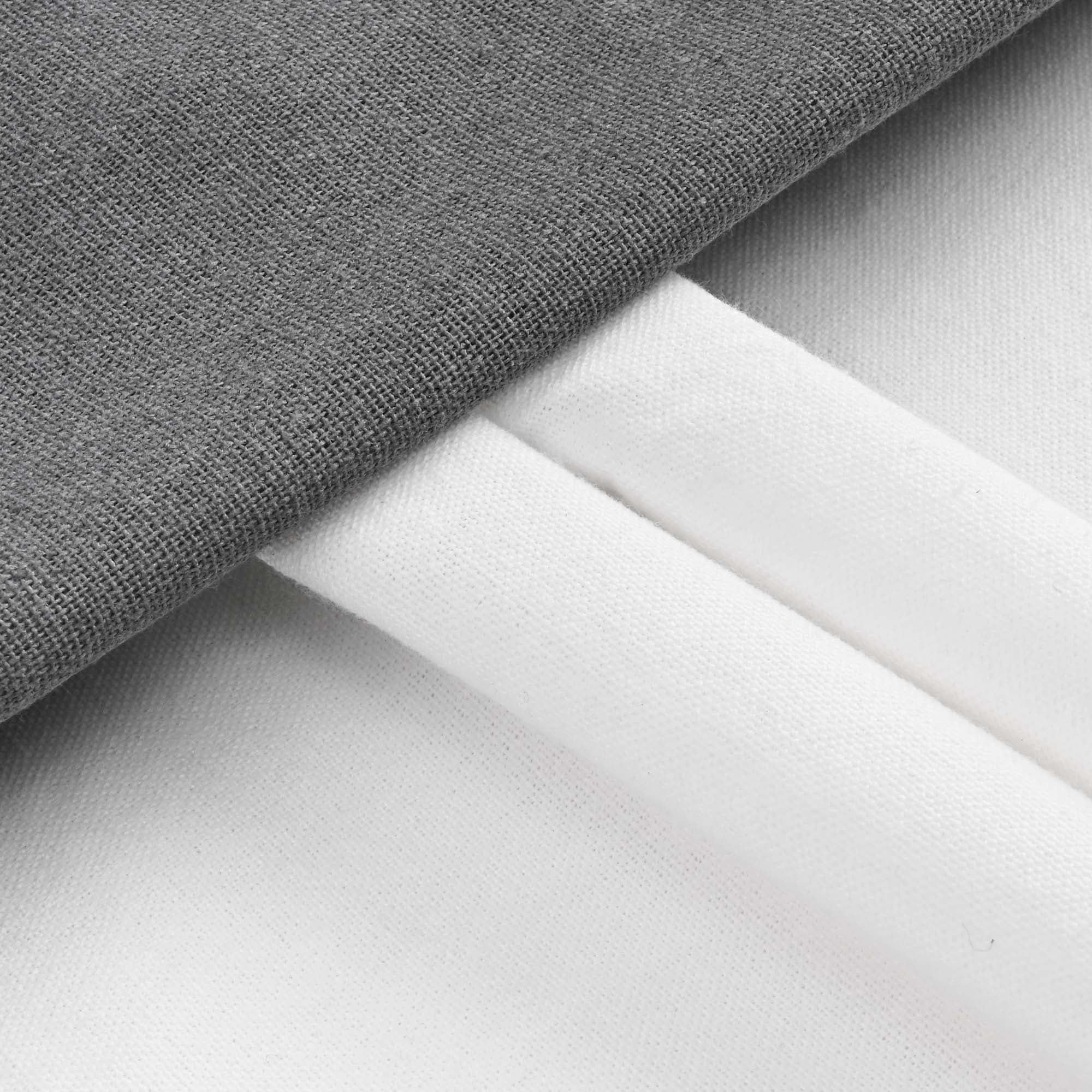 Alishomtll Linen Valance Farmhouse Boho Button Kitchen Curtains ,Rod Pocket,18"L x 52"W, Gray White