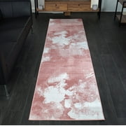 La Dole Rugs Pink White Red Abstract Rustic Modern Marble Pattern Area Rug For Living Room Bedroom Hallway Runner Tapis