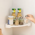 thumbnail image 4 of Estante esquinero para baño sin taladro – Organizador de ducha adhesivo de pared con forma de triángulo para inodoro, bañera, lavabo y cocina., 4 of 6