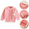 thumbnail image 3 of GYRATEDREAM Girls Knitted Cardigan Sweater Crewneck Knit Crochet Button Closure Cardigan Tops Coat Outwear for Toddler, 3 of 9