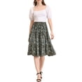 thumbnail image 2 of Allegra K Women's A-Line Floral Print Casual Midi Skirts, 2 of 6