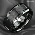 thumbnail image 2 of Tungsten Rings for Men Wedding Bands for Him Womens Wedding Bands for Her 8mm All Black Brushed, 2 of 6