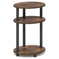 thumbnail image 4 of Furinno TURN-N-TUBE 3-Tier Oval End Table Night Stand Amber Pine/Black, 4 of 5