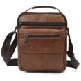 thumbnail image 1 of Bolso de mensajero de cuero para hombre, bolso bandolera multifuncional de gran capacidad con correas ajustables para el trabajo y los negocios, 1 of 8