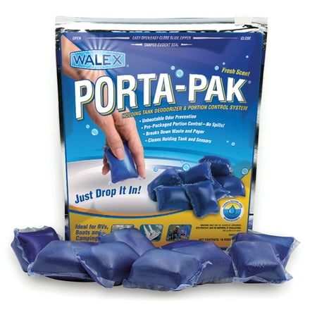 (4 Pack) Walex TOI-91799 Porta-Pak Holding Tank Deodorizer Drop-Ins - 10 Pack