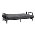 thumbnail image 6 of Pemberly Row Metal Arm Futon Full Black Frame with 6" Gray Microfiber Mattress, 6 of 7