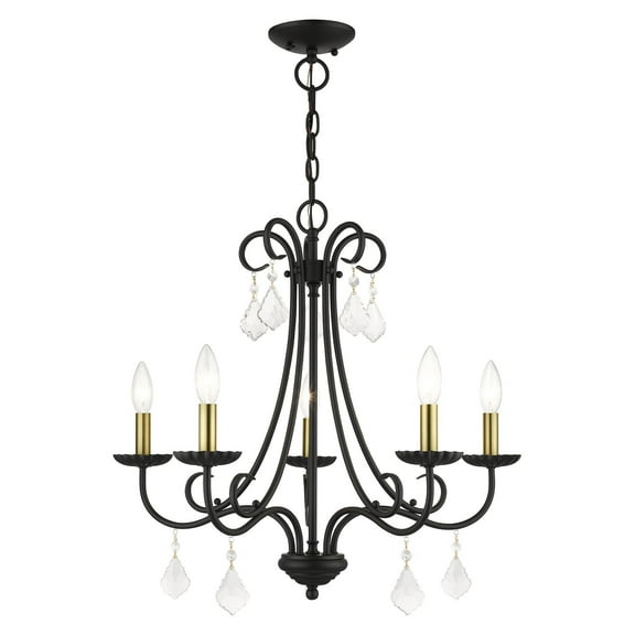 40875-04 Livex Lighting Daphne - 5 Light Chandelier-22.25 Inches Tall and 24.75 Inches Wide     -Traditional Installation