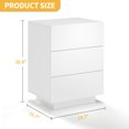 thumbnail image 3 of DWVO 3 Drawers Modern LED Nightstand, 27" UV High Gloss Bedside Tables Nightstand with Drawer and Adjustable LED Light for Bedroom, Living Room, White, 3 of 9