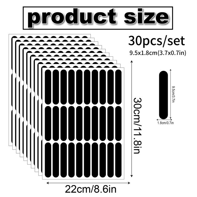 Nvzi 10 hojas de calcomanías de pared: para cocina, dormitorio, sala de estar, lavandería, decoración de baño, decoración de pared interior extraíble, despegar y pegar, tira larga negra