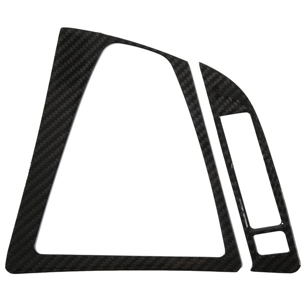 Cubierta del panel de cambio de marchas, 2 piezas Marco de ajuste del panel de cambio de marchas Reemplazo de decoración de fibra de carbono para M3 M4 F80 F82 F83 2014-2019 LHD 6 botones